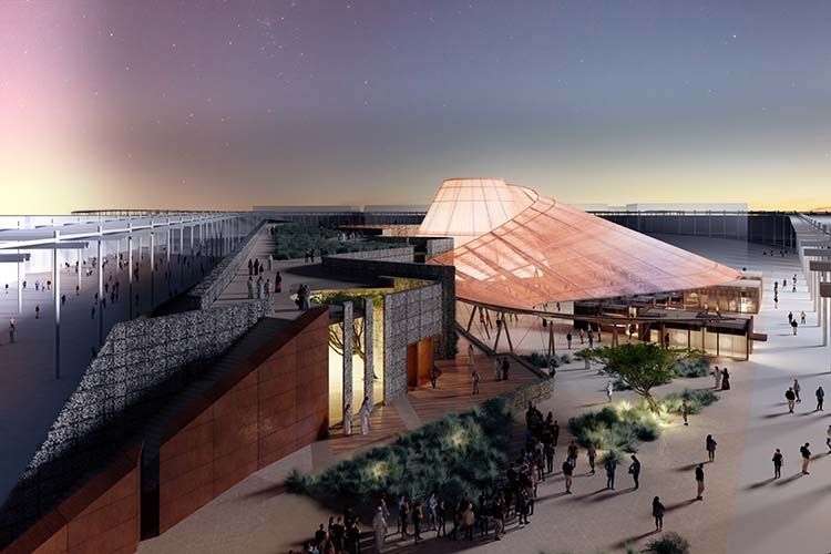 Expo 2020 Dubai vista noche